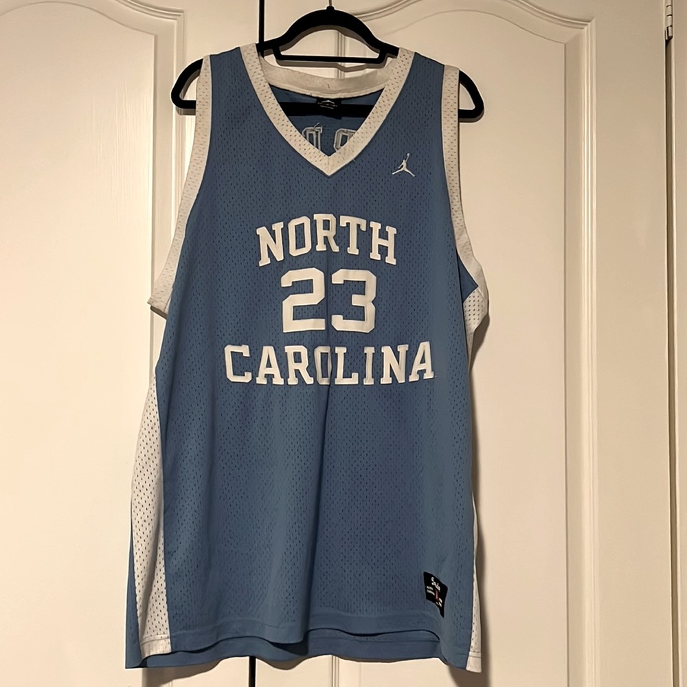 Michael Jordan College North Carolina Blue Basketball Jersey #23 sz XL Vintage